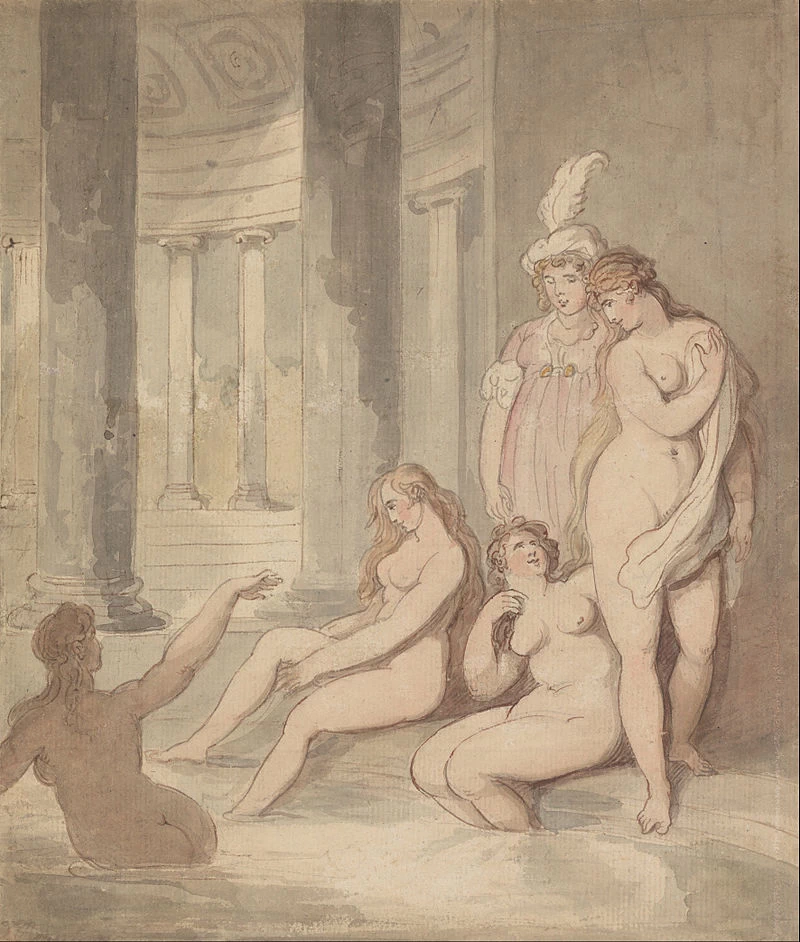 Thomas Rowlandson-127-Ninfe alle terme romane